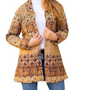 NWT Young Threads Quilted Paisley Print Coat